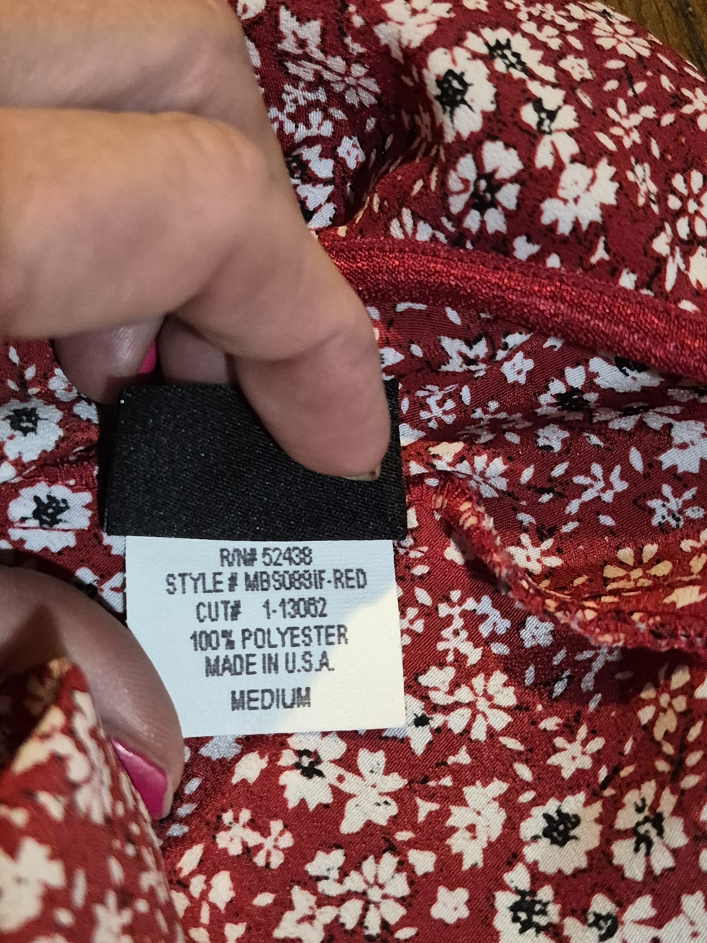 Vintage Studio 90s Y2K Burgundy Ditsy Floral Midi Skirt - Waist 24" Length 24" - Picture 7 of 7